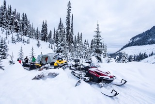 Snowmobile access ski